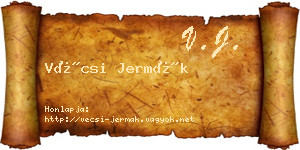 Vécsi Jermák névjegykártya